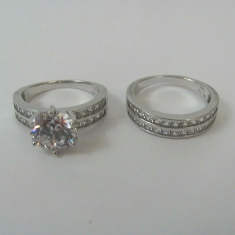 Bella Luce 9.25ctw Rhodium Over .925 Sterling Silver Ring With Band Size 8 EUC - Picture 7 of 9